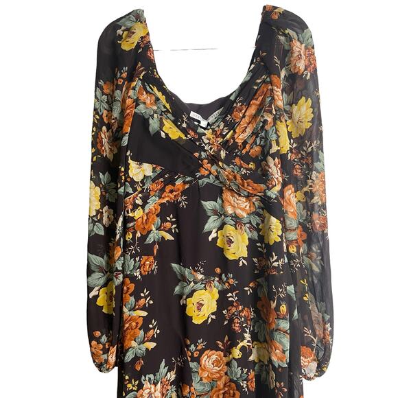 Veronica Beard Silk Floral Print Avani Maxi Dress Oxblood Boho Princess Size 4 - Picture 11 of 12